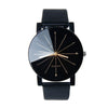 Wholesale Couple Belt Watches Casual Style Round Dial Pu Belt Stainless Steel Buckle Alloy Case