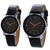Wholesale Couple Belt Watches Casual Style Round Dial Pu Belt Stainless Steel Buckle Alloy Case