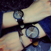 Wholesale Couple Belt Watches Casual Style Round Dial Pu Belt Stainless Steel Buckle Alloy Case