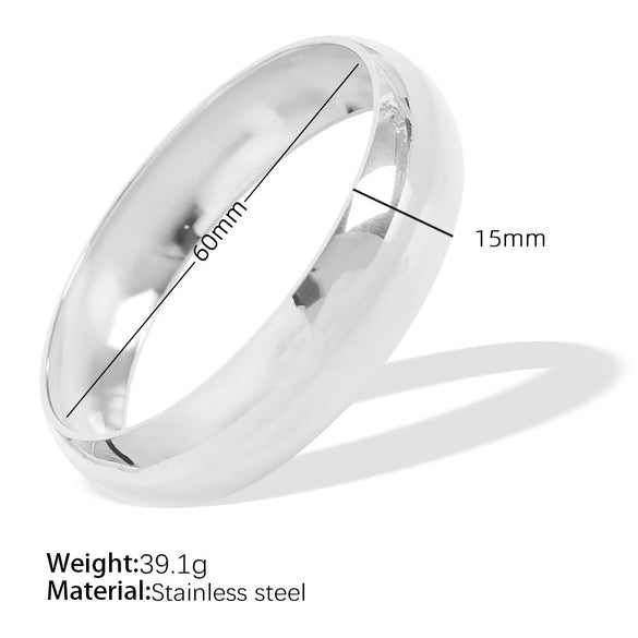 Wholesale Couple Bracelet 316L Stainless Steel Metal Texture Glazed Exaggerated Design Electroplated Simple Geometric Style Highend Women's Jewelry