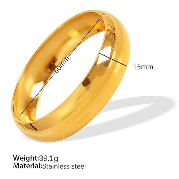 Wholesale Couple Bracelet 316L Stainless Steel Metal Texture Glazed Exaggerated Design Electroplated Simple Geometric Style Highend Women's Jewelry
