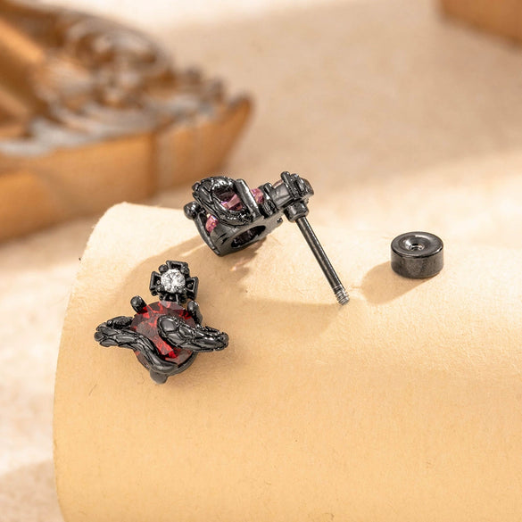 Wholesale Couple Earrings Titanium Steel Animal Zodiac Style With Zirconia Design