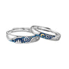 Wholesale Couple Epoxy Geometric S925 Sterling Silver Enamel Rings