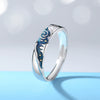 Wholesale Couple Epoxy Geometric S925 Sterling Silver Enamel Rings