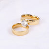 Wholesale Couple Jewelry Titanium Steel Geometric Ring Electroplated