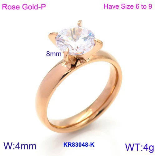 Wholesale Couple Jewelry Titanium Steel Geometric Ring Electroplated
