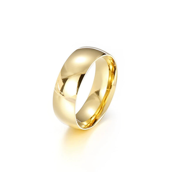 Wholesale Couple Jewelry Titanium Steel Geometric Ring Electroplated