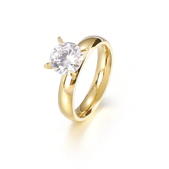 Wholesale Couple Jewelry Titanium Steel Geometric Ring Electroplated