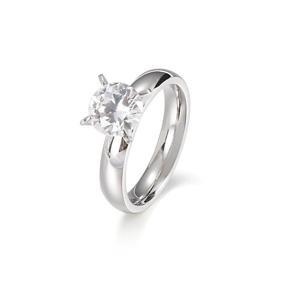 Wholesale Couple Jewelry Titanium Steel Geometric Ring Electroplated
