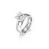 Wholesale Couple Jewelry Titanium Steel Geometric Ring Electroplated