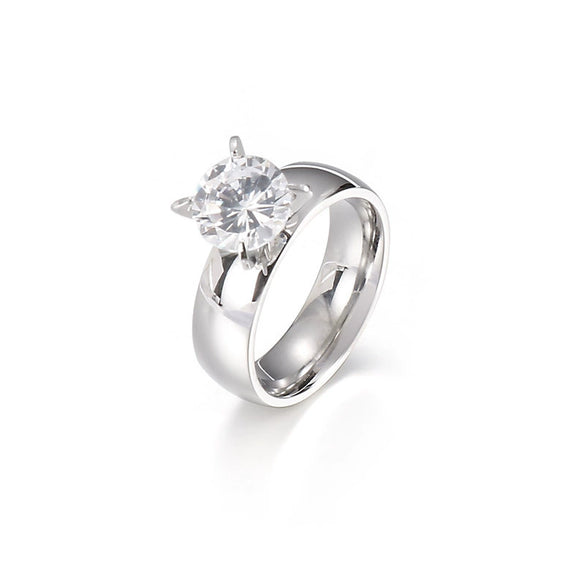 Wholesale Couple Jewelry Titanium Steel Geometric Ring Electroplated