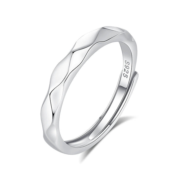 Wholesale Couple Love Ring 925 Silver Rhombus Geometric Design