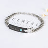 Wholesale Couple Love Unisex Geometric Titanium Steel Bracelet With Letters Numbers Text And Precious Stones