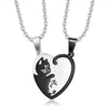 Wholesale Couple Necklace Titanium Steel Cat Hug Heart Electroplating Design