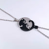 Wholesale Couple Necklace Titanium Steel Cat Hug Heart Electroplating Design