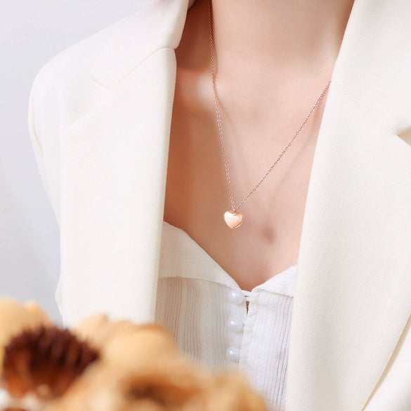 Wholesale Couple Necklace 316L Stainless Steel Heart Shaped Plated Gold