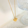 Wholesale Couple Necklace 316L Stainless Steel Heart Shaped Plated Gold