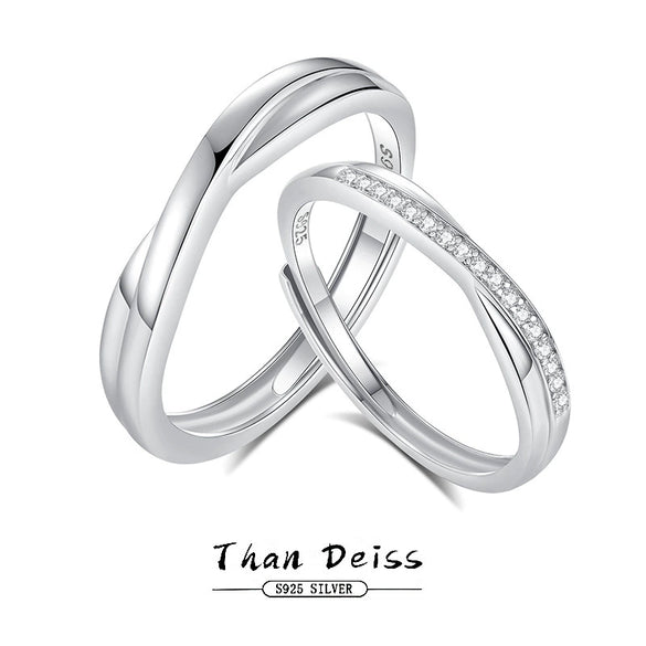 Wholesale Couple Open Mobius Ring 925 Sterling Silver Geometric Style