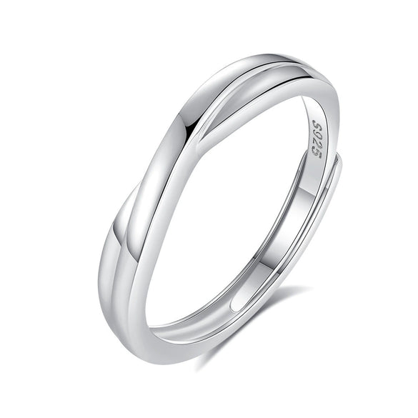 Wholesale Couple Open Mobius Ring 925 Sterling Silver Geometric Style