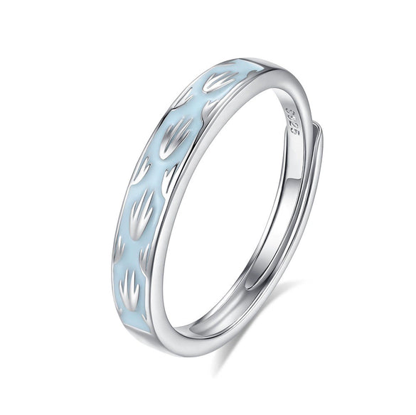 Wholesale Couple Open Ring S925 Sterling Silver Animal Zodiac Electroplated Jewelry