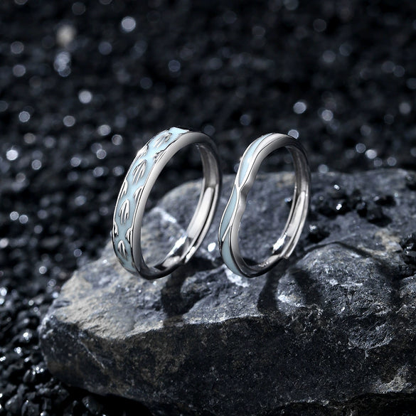 Wholesale Couple Open Ring S925 Sterling Silver Animal Zodiac Electroplated Jewelry