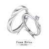 Wholesale Couple Opening Ring 925 Sterling Silver Meteor Galaxy Wave Diamond Style