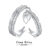 Wholesale Couple Pair Ring 925 Silver Angel Feather Style With Diamond Design