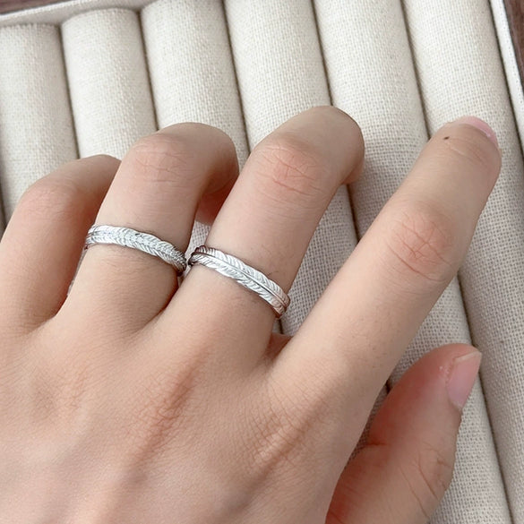 Wholesale Couple Pair Ring 925 Silver Angel Feather Style With Diamond Design