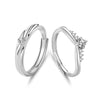 Wholesale Couple Pair Ring 925 Sterling Silver Diamond Styling Wave The Crown Pattern Adjustable Ring