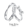 Wholesale Couple Pair 925 Silver Heart Knot Entangled Bow Open Ring With Electroplating Design