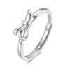 Wholesale Couple Pair 925 Silver Heart Knot Entangled Bow Open Ring With Electroplating Design