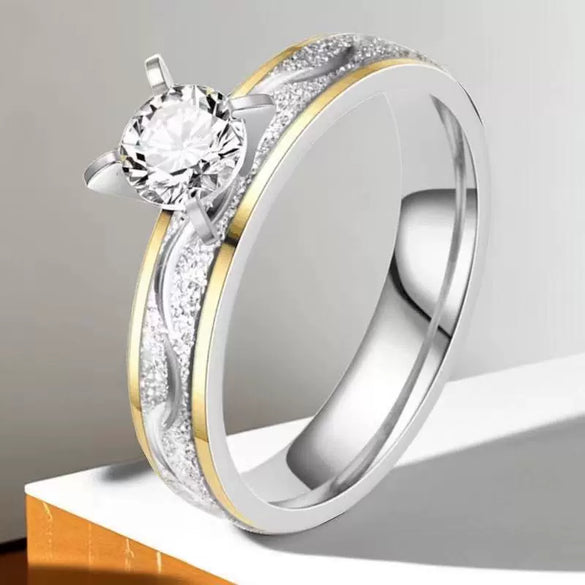 Wholesale Couple Pair Stainless Steel Ring And Bracelet In Popular Geometric Style With Electroplating