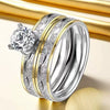 Wholesale Couple Pair Stainless Steel Ring And Bracelet In Popular Geometric Style With Electroplating
