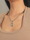 Wholesale Couple Pendant Necklace Alloy Heart Geometric Electroplating Square Pearl Chain
