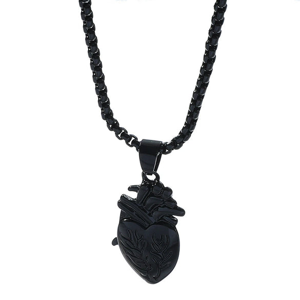 Wholesale Couple Pendant Necklace Alloy Heart Geometric Electroplating Square Pearl Chain