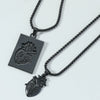 Wholesale Couple Pendant Necklace Alloy Heart Geometric Electroplating Square Pearl Chain