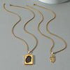 Wholesale Couple Pendant Necklace Alloy Heart Geometric Electroplating Square Pearl Chain