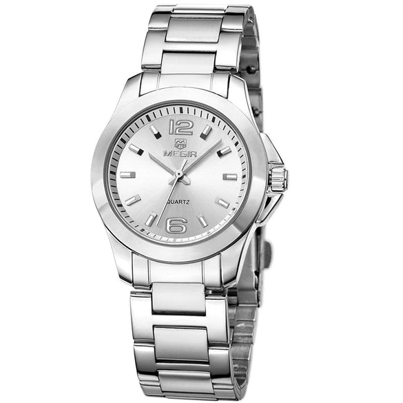 Wholesale Couple Quartz Watches Alloy Case Coated Glass Mirror Belt And Metal Strap Hollow Band Round Dial Leisure Style