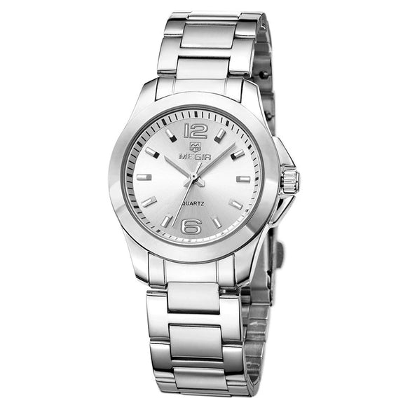 Wholesale Couple Quartz Watches Alloy Case Coated Glass Mirror Belt And Metal Strap Hollow Band Round Dial Leisure Style