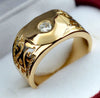 Wholesale Couple Ring Alloy Gold Plated Inlaid Zircon Jewelry