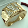 Wholesale Couple Ring Alloy Gold Plated Inlaid Zircon Jewelry