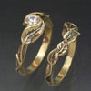 Wholesale Couple Ring Copper Gold Plated Flower Design