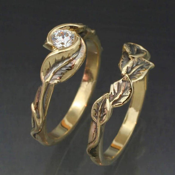 Wholesale Couple Ring Copper Gold Plated Flower Design