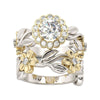 Wholesale Couple Ring Copper Gold Plated Flower Design