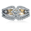Wholesale Couple Ring Copper Gold Plated Flower Design