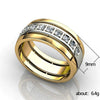 Wholesale Couple Ring Copper Zircon Geometric Style Unisex