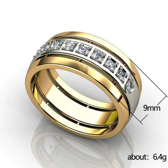 Wholesale Couple Ring Copper Zircon Geometric Style Unisex