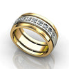 Wholesale Couple Ring Copper Zircon Geometric Style Unisex