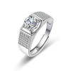 Wholesale Couple Ring Imitation Moissanite Copper Geometric Electroplating