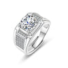 Wholesale Couple Ring Imitation Moissanite Copper Geometric Electroplating